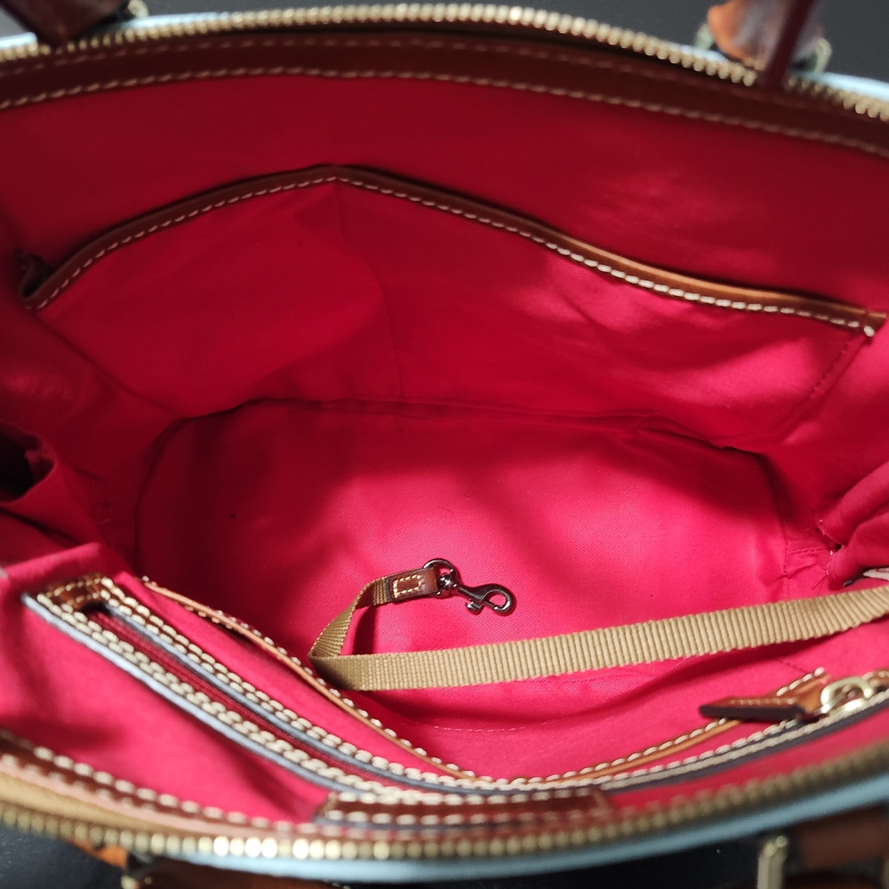 Dooney & Bourke Light Blue and Tan Satchel - Picture 5 of 9